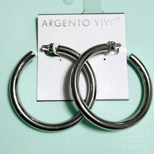 Argento VIVO Large wide hoop earrings 2"